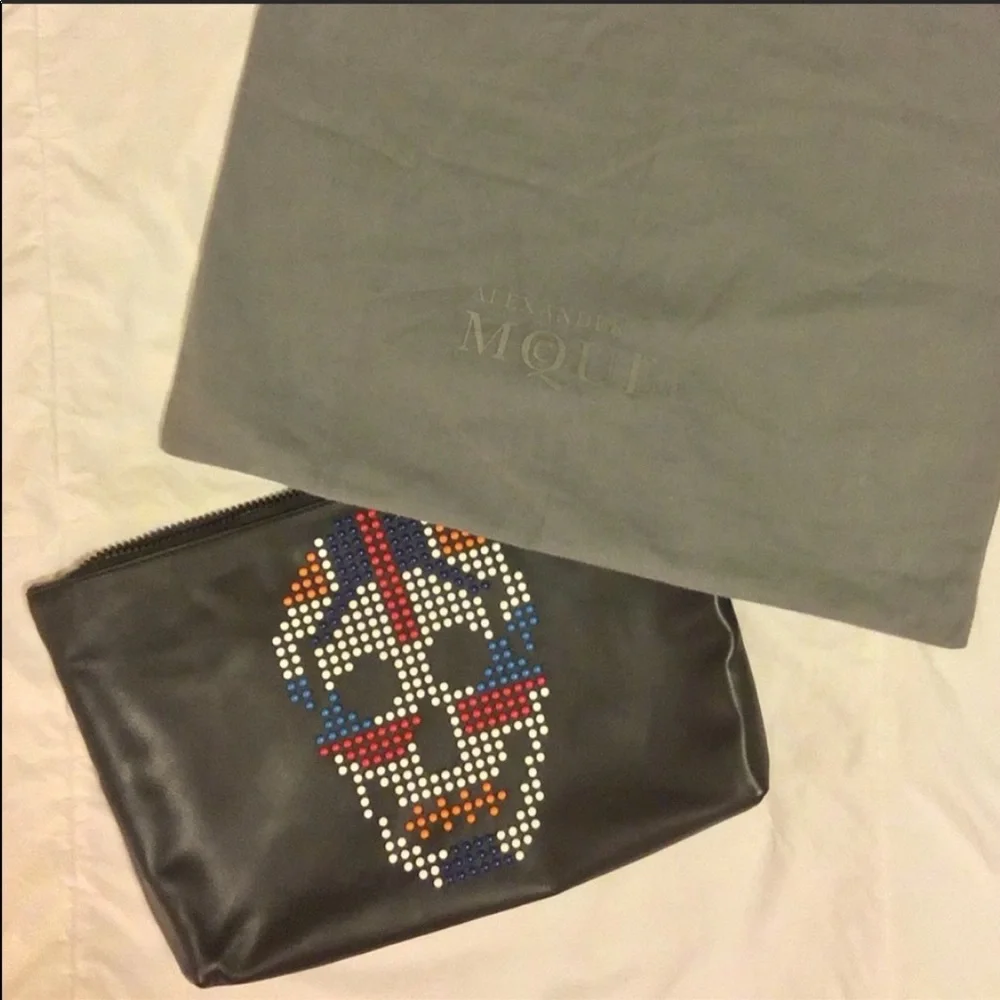 McQueen Union Jack studded large pouch
